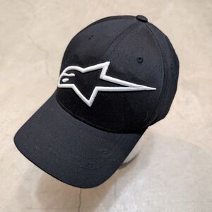 Alpinestars Black Cap with White Star Logo Adult L/XL